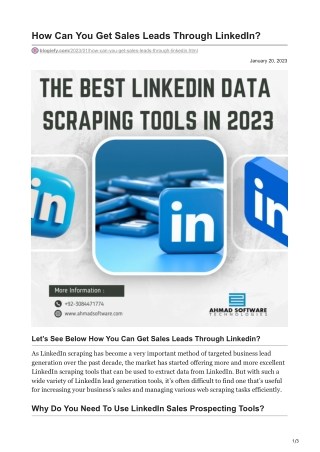 1How Can You Get Sales Leads Through LinkedIn