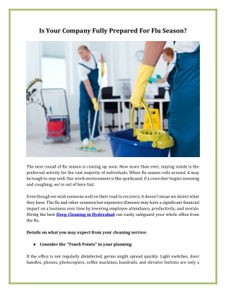 Is Your Company Fully Prepared for Flu Season