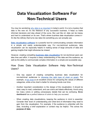 Data Visualization Software For Non-Technical Audiences