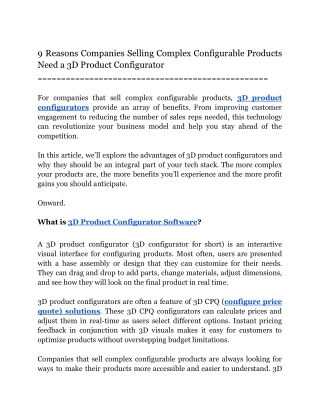 9 Reasons Companies Selling Complex Configurable Products Need a 3D Product Configurator.docx