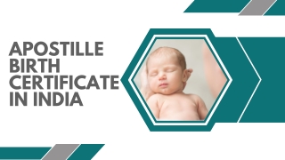 APOSTILLE BIRTH CERTIFICATE IN INDIA