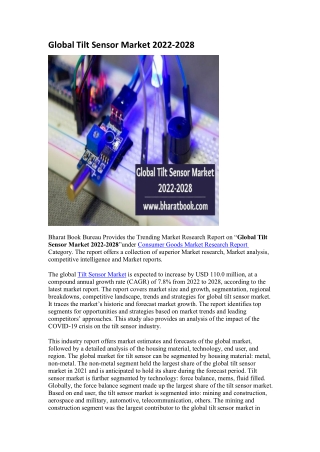 Global Tilt Sensor Market 2022-2028