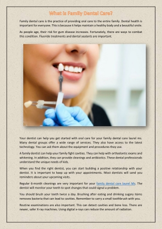 What is Family Dental Care?