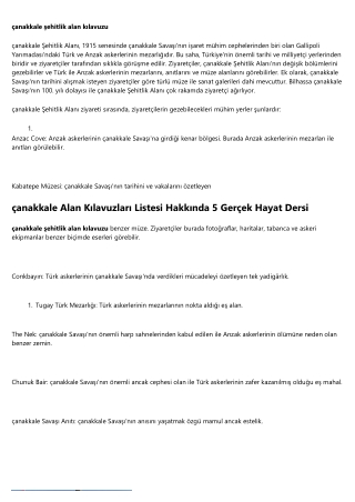 Çanakkale'de Kariyer Yapmayı Düşünmesi Gereken 10 Ünlü Alan Kılavuzu