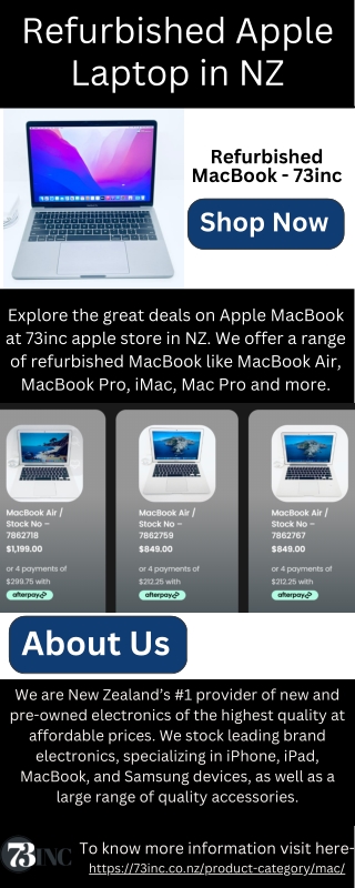 Refurbished MacBook For Sale in NZ at Lowest Price | 73inc