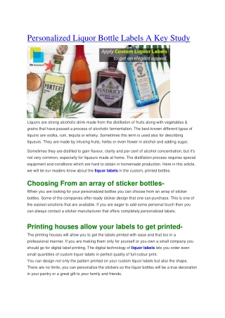 Personalized Liquor Bottle Labels A Key Study