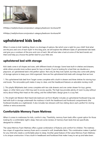 upholstered kids beds
