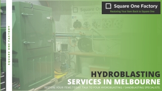 Expert Hydroblasting Services to Offer Superior Finish to Your Machines