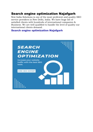 Search engine optimization Najafgarh