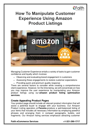 How To Manipulate Customer Experience Using Amazon Product Listings