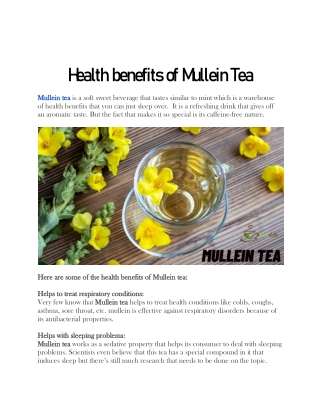 Health benefits of Mullein Tea