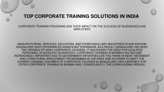 Corporate Training Providers In India 24