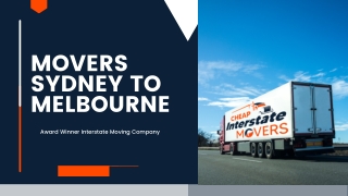 Movers Sydney to Melbourne | Cheap Interstate Movers