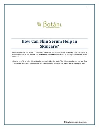 How Can Skin Serum Help In Skincare