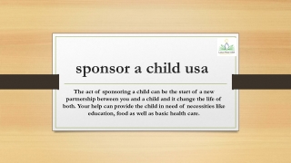 sponsor a child usa