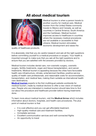 All about medical tourism