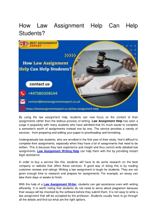 How Law Assignment Help Can Help Students.docx