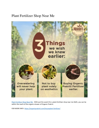 Plant Fertilizer Shop Near Me