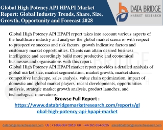 High Potency API HPAPI Market-Healthcare