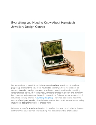 Everything you Need to Know About Hamstech Jewellery Design Course (1)
