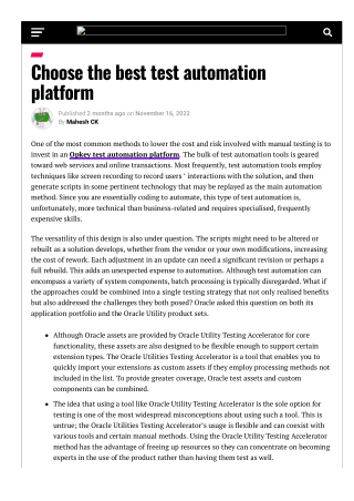 Choose the best test automation platform