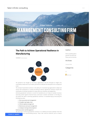 The Path to Achieve Operational Resilience in Manufacturing - FaberInfinite