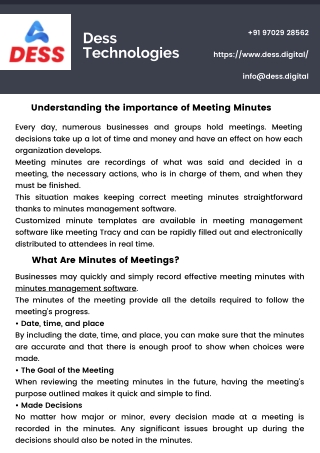 The importance of Meeting Minutes