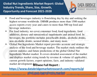 Nut Ingredients Market- FOOD & BEVERAGES