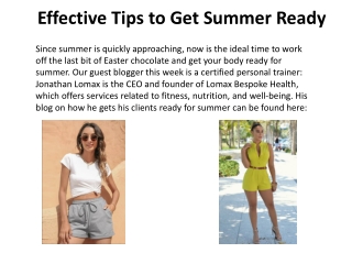 Effective Tips to Get Summer Ready