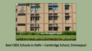 Best CBSE Schools in Delhi