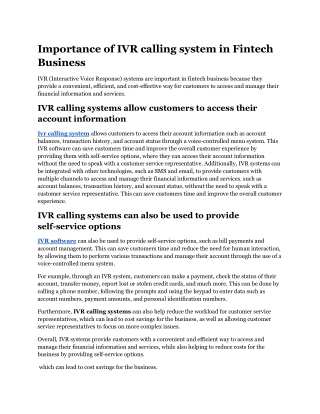 Importance of IVR calling system in Fintech Business.docx