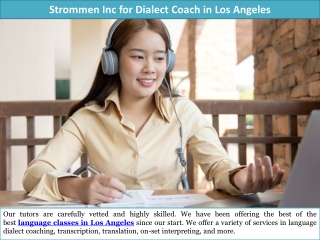 Strommen Inc for Dialect Coach in Los Angeles