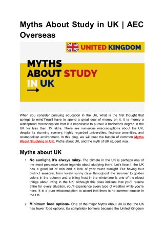Myths About Study in UK _ AEC Overseas