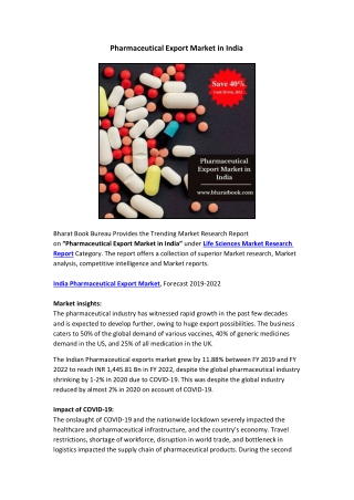 Pharmaceutical Export Market in India