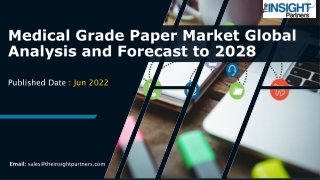 Medical Grade Paper Market  it is expected to grow at a CAGR of 3.8% by 2028