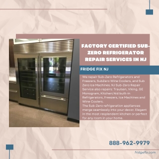 Factory Certified Sub-Zero Refrigerator Repair Services in NJ