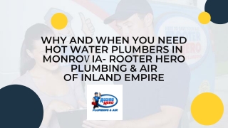 Why And When You Need Hot Water Plumbers in Monrovia