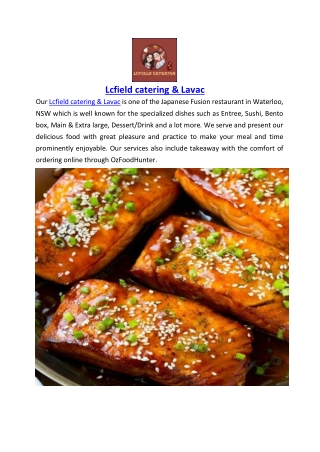 Up to 10% Offer Order Now - Lcfield catering & Lavac