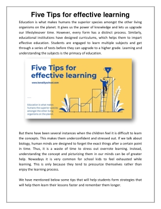 Five Tips for effective learning
