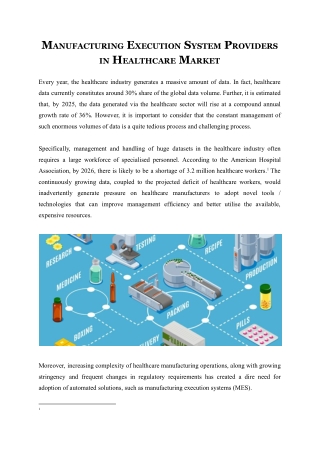 Manufacturing Execution System Providers in Healthcare Market