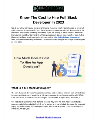 Know The Cost To Hire Full Stack Developer In 2023