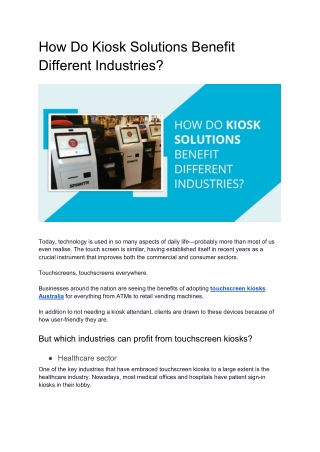 How Do Kiosk Solutions Benefit Different Industries