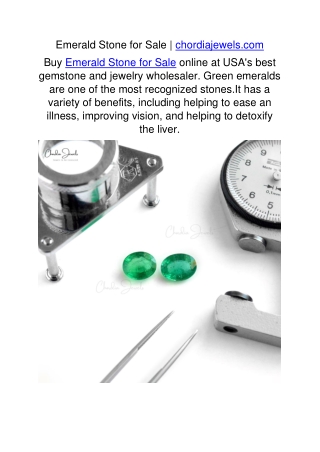 Emerald Stone for Sale | chordiajewels.com