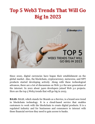 Top 5 Web3 Trends That Will Go Big In 2023