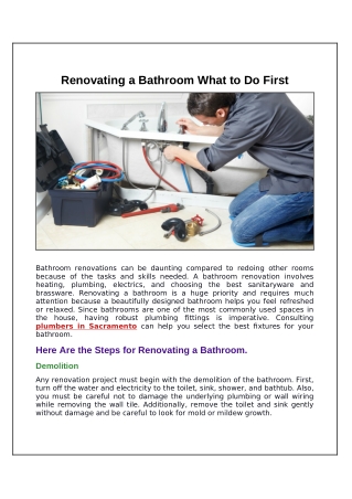 What Do You Do First When Renovating a Bathroom