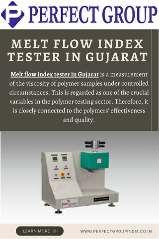 Melt flow index tester in Gujarat | Perfectgroupindia