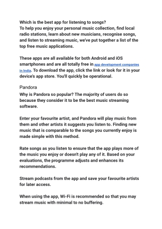 Which is the best app for listening to songs_