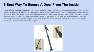 6 Best Way To Secure A Door From The Inside