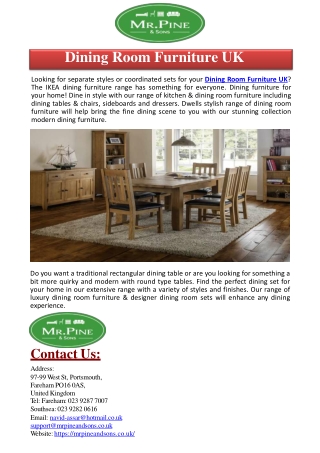 Dining Room Furniture UK