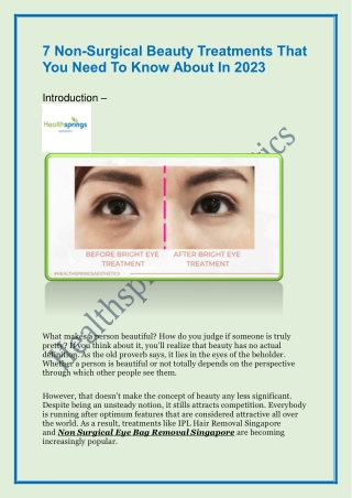 7 Non-Surgical Beauty Treatments That You Need To Know About In 2023